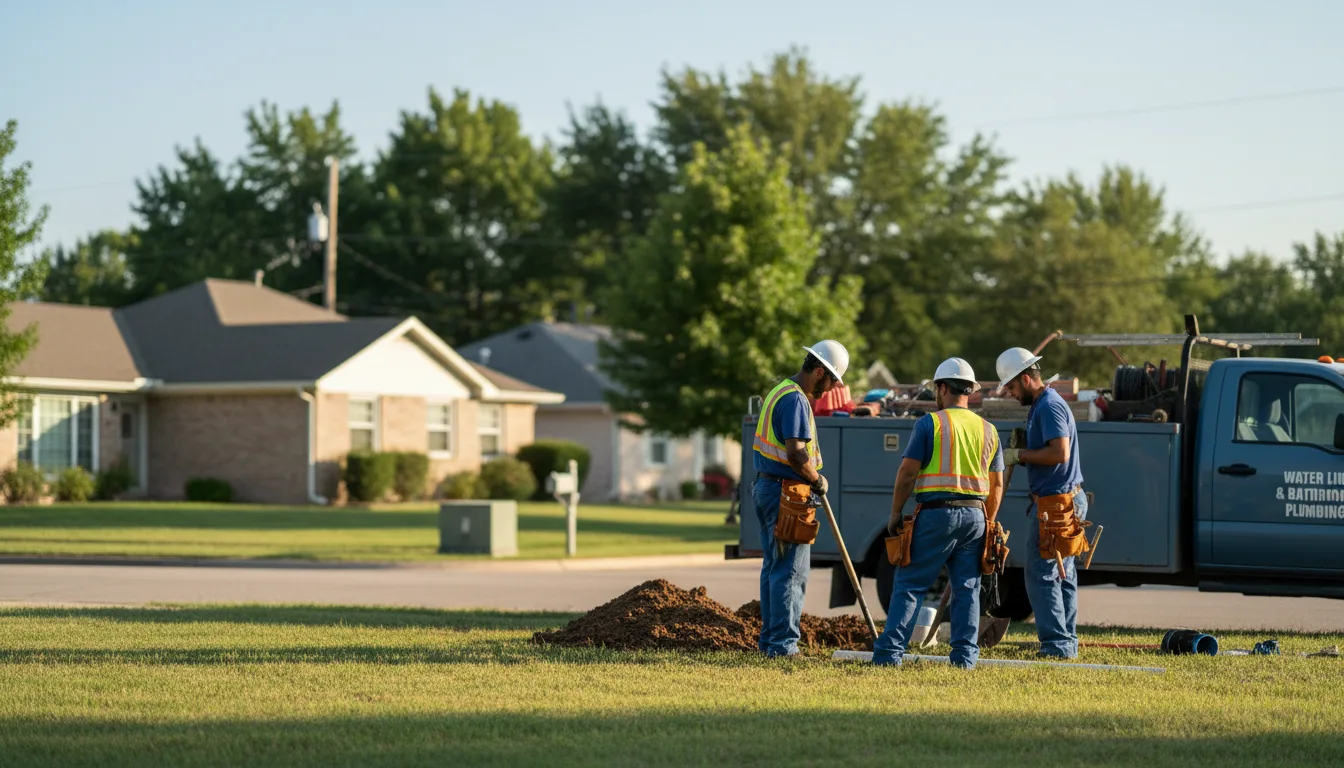 Residential water line and bathroom plumbing service in Richmond, TX